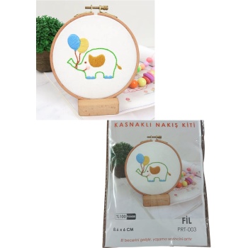 Biyomak® Nakış Kitleri Kasnaklı 8.6 X 6 cm Fil