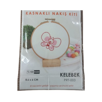 Biyomak® Nakış Kitleri Kasnaklı 8.6 X 6 cm Kelebek