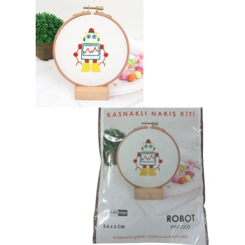 Biyomak® Nakış Kitleri Kasnaklı 8.6 X 6 cm Robot