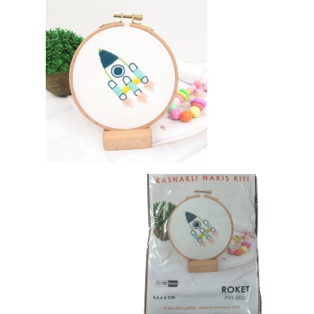 Biyomak® Nakış Kitleri Kasnaklı 8.6 X 6 cm Roket