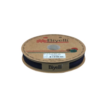 Biyomak® Biye Deri Katlı 753 Lacivert 2 cm 25 Metre %100 Polyester