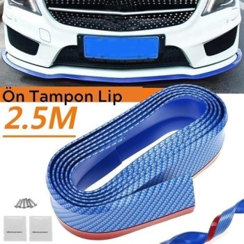 Biyomak® Mavi 2,5 Metre Araba Oto Ön Tampon Koruyucu Kauçuk Pratik Tampon Şerit Bant Döşeme Kiti