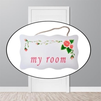 ® My Room Benim Odam Dekoratif Çiçek Desenli Kapı Askısı