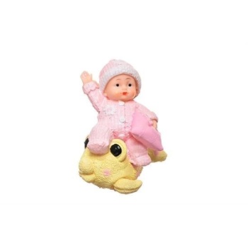 Biyomak® Hediyelik Sevimli Pembe Bebek Biblo Polyester Süs Eşyası