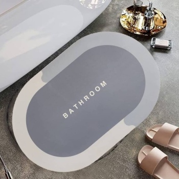 Biyomak®  Sihirli Süper Su Emici Kaymaz Tabanlı Oval Paspas 40*60 cm