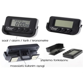 ®  Ev ve Araç Tipi Dijital Saat Kronometreli Alarmlı Pilli Saat