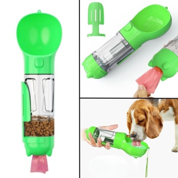 Biyomak® Taşınabilir Hazneli Mama Kaplı ,Kaka Poşetli Kedi,Köpek Suluğu-300ml