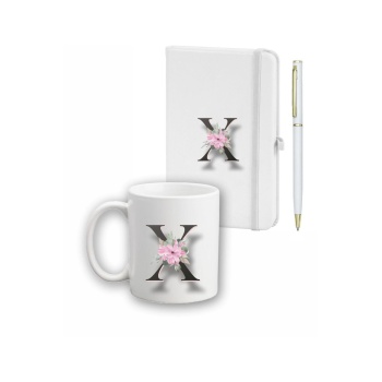 Biyomak® Çiçek Desen Ajanda, Kupa Ve Kalem Seti