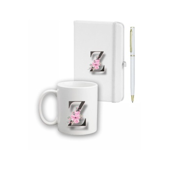 Biyomak® Çiçek Desen Ajanda, Kupa Ve Kalem Seti