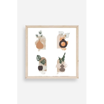 Çiçek Ahşap Çerçeveli Tablo