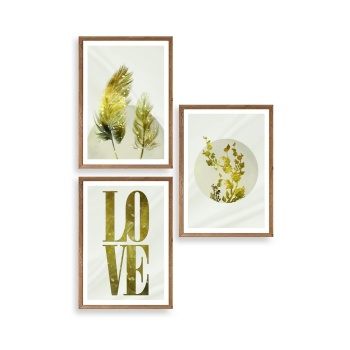 Manzara Üçlü Ahşap Çerçeveli Tablo