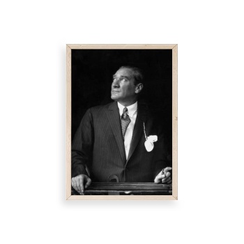 Biyomak® Atatürk Ahşap Çerçeveli Tablo