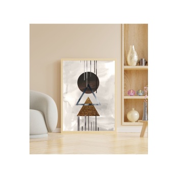 Biyomak® Ahşap Desenli Dekoratif Çerçeveli Tablo - Naturel