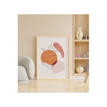 Biyomak® Ahşap Soyut Dekoratif Çerçeveli Tablo - Trnc