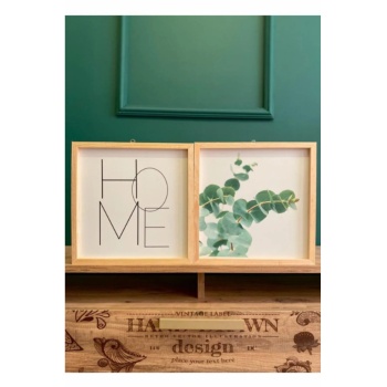 Biyomak® Oturma Odası Okaliptüs Home Ahşap Çerçeve Set