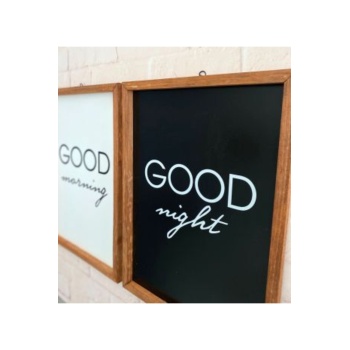 Biyomak® Yatak Odası Good Morning Good Night Ahşap Çerçeve Set