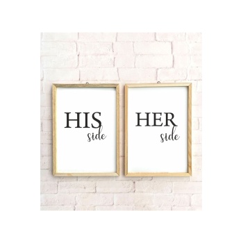 Biyomak® Yatak Odası His Side Her Side Ahşap Çerçeve Set