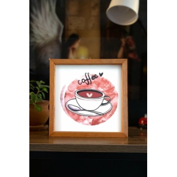 Biyomak® Kahve Köşesi Fincan Ahşap Çerçeve