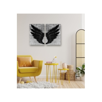 Biyomak® Melek Kanatları Ahşap Dekoratif Tablo