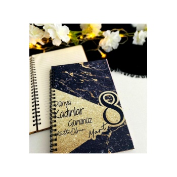 Biyomak® Kadınlar Günü Ahşap Defter