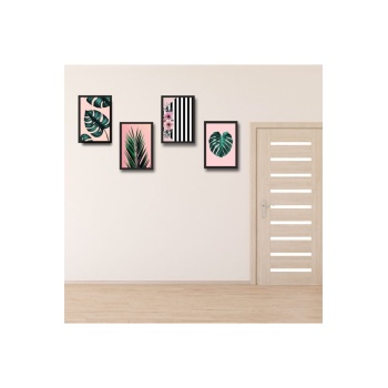 Biyomak® 4 Parça Çerçeve Görünümlü Ahşap Tablo