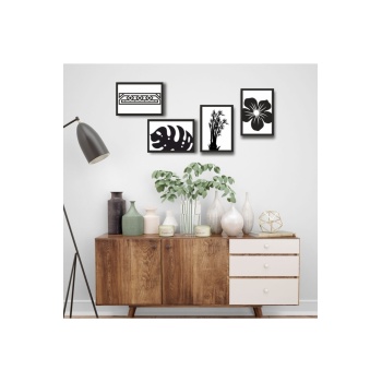 Biyomak® 4 Parça Çerçeve Görünümlü Ahşap Tablo