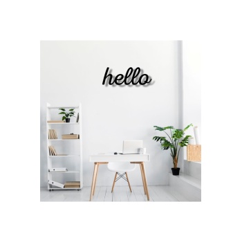 Biyomak® Hello Yazlı Ahşap Tablo