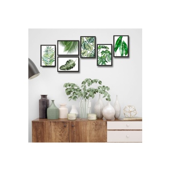 Biyomak® 6 Parça Çerçeve Görünümlü Ahşap Tablo