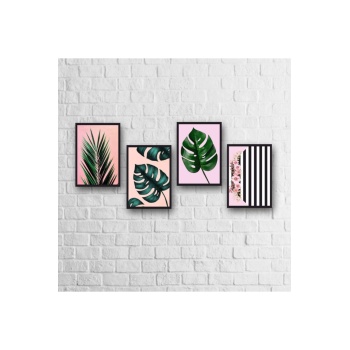 Biyomak® 4 Parça Çerçeve Görünümlü Ahşap Tablo