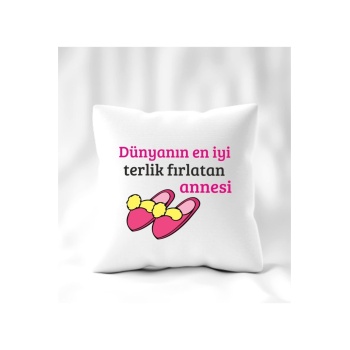 Biyomak® Anneler Günü En Iyi Terlik Fırlatan Yazılı Yastık
