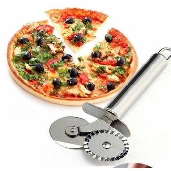 ® Çİft Başlı Metal Pizza Kesici ve Hamur Ruleti