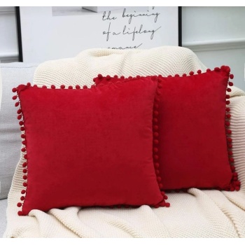 Biyomak® 2li ponponlu kırlent kılıf seti 40x 40