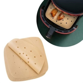 Biyomak® 100 Adet Air Fryer Pişirme Kağıdı Tek Kullanımlık Hava Fritöz Yapışmaz Yağlı Kağıt Delikli Model