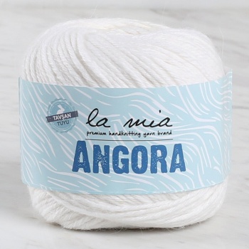 ® La Mia Angora 50gr Beyaz El Örgü İpi - L001 - 33804