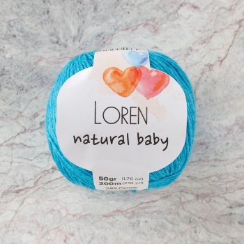 Biyomak® Loren Natural Baby Turkuaz El Örgü İpi - R091 - 33934
