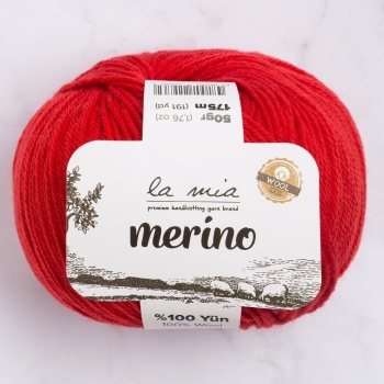 ® La Mia Merino Kırmızı El Örgü İpi - L092 - 33789