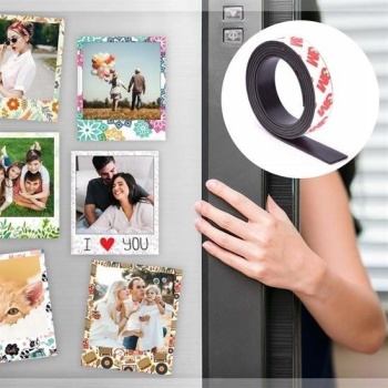 ® Yapışkanlı Şerit Mıknatıs Magnet Kes Kullan Güçlü Sağlam Rulo Çıkarılması Kolay Siyah 2cm x 1 mt