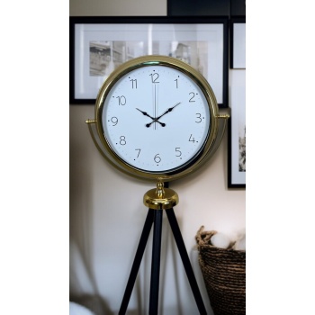 ® Zentime Gold Premium Dekoratif Tripod Ayaklı Saat