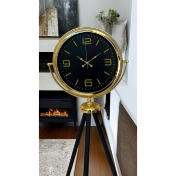 ® Gold Dekoratif Tasarım Tripod Ayaklı Saat
