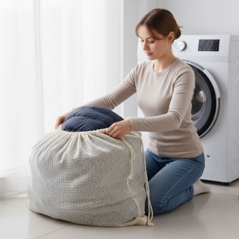 ® Battal Boy 120x150 cm Mont ve perde Yıkama Filesi–Extra Büyük, Dayanıklı, Nefes Alabilir Çamaşır Koruma Torbası