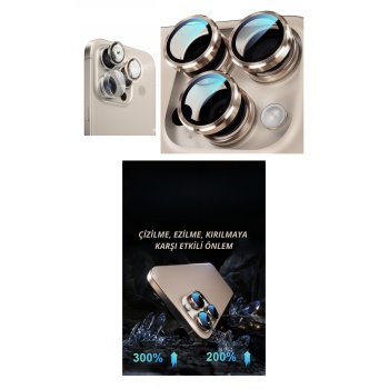 ® iPhone 16 Pro Kamera Lens Koruyucu Naturel