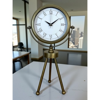 ® Zentime Eskitme Dekoratif Üç Ayaklı Masa Saati