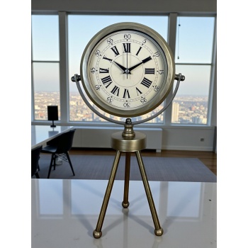 ® Zentime Eskitme Vintage Üç Ayaklı Masa Saati