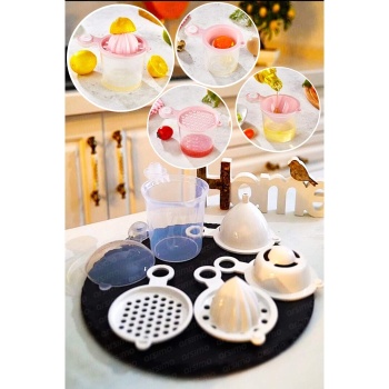 ® Yeni Ürün 5 in 1 Süzgeç - Huni - Limon Sıkacağı - Yumurta Akı Ayırıcı Hazneli Mutfak Aparatı