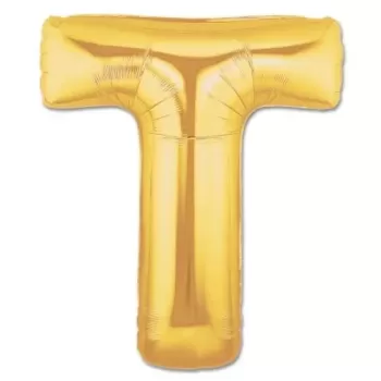 ® Yeni Ürün T Harf Folyo Balon Altın Renk 40 İnç