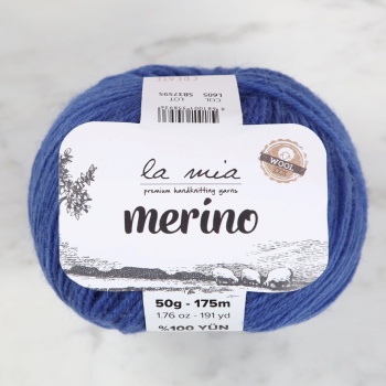 ® Yeni Ürün Merino Saks Mavi El Örgü İpiL605