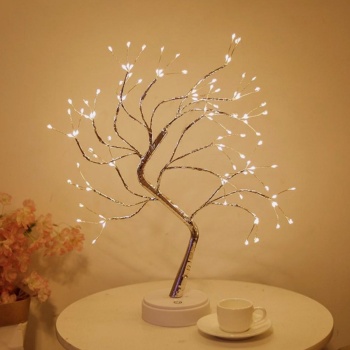 ® Yeni Ürün Masaüstü Peri Ağaç LED LambaGün Işığı Rengi, 3 Kademeli Işık Ayarlı, Şarjlı Dekoratif Ortam Aydınlatması