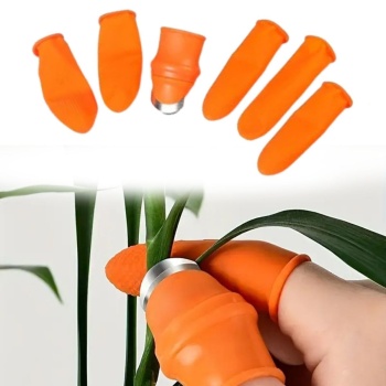 ® Yeni Ürün 5 Parça Pratik Parmak Koruyucu 1 Parça Baş Parmak Bıçaklı Eldiven Sebze Meyve Soyucu Kesme Ayıklayıcı Silikon Set