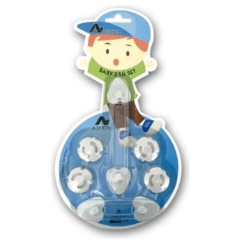 ® Yeni Ürün 6 Parça Çocuk Güvenlik 3lü Seti-2 Boy Çekmece,Dolap Kilidi ve 4 Adet Priz İçi Güvenlik Düğmesi