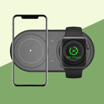 ® Yeni Ürün 2si 1arada Kablosuz Saat,Kulaklık ve Telefon Hızlı Şarj Etme Aparatı